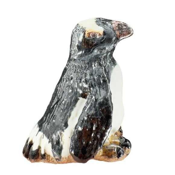 Studio Art Pottery Penguin Bird Figure Stoneware Figurine Hand Made Vintage - Picture 1 of 11